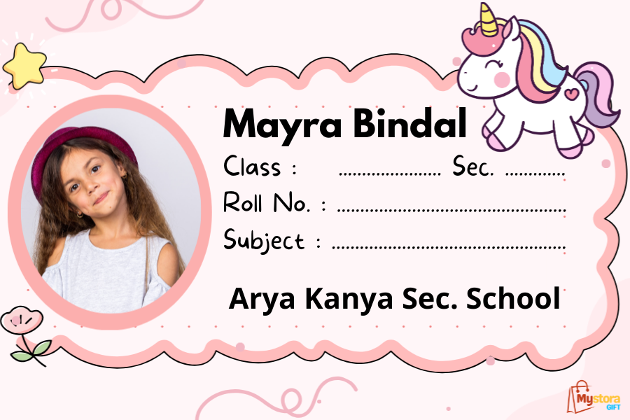 Unicorn Theme Personalized Name Slips | Sheet with 36 Labels