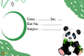 Panda Theme Personalized Name Slips - Sheet with 36 Label