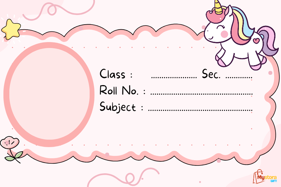Unicorn Theme Personalized Name Slips - Sheet with 36 Labels