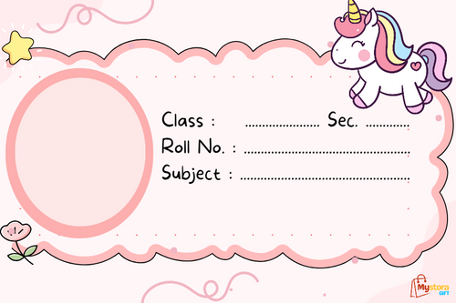 Unicorn Theme Personalized Name Slips - Sheet with 36 Labels
